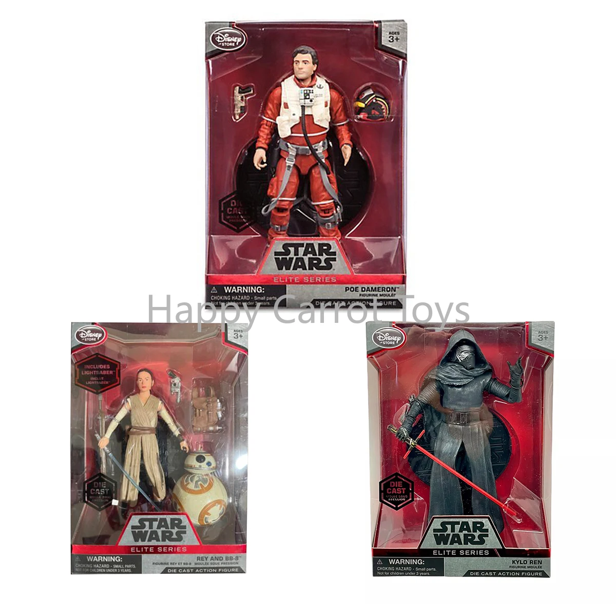 Фото Звездные войны Elite Series Poe Dameron Kylo Ren Rey BB-8 со световым мечом, литая фигурка, коллекционные игрушки для детей, 1 шт. №1