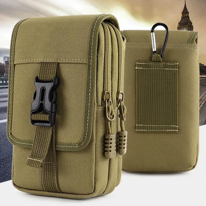 

Сумка EDC Molle, кошелек, двухслойная уличная Водонепроницаемая поясная военная сумка, мужская сумка для телефона, тактические сумки для кемпинга и охоты
