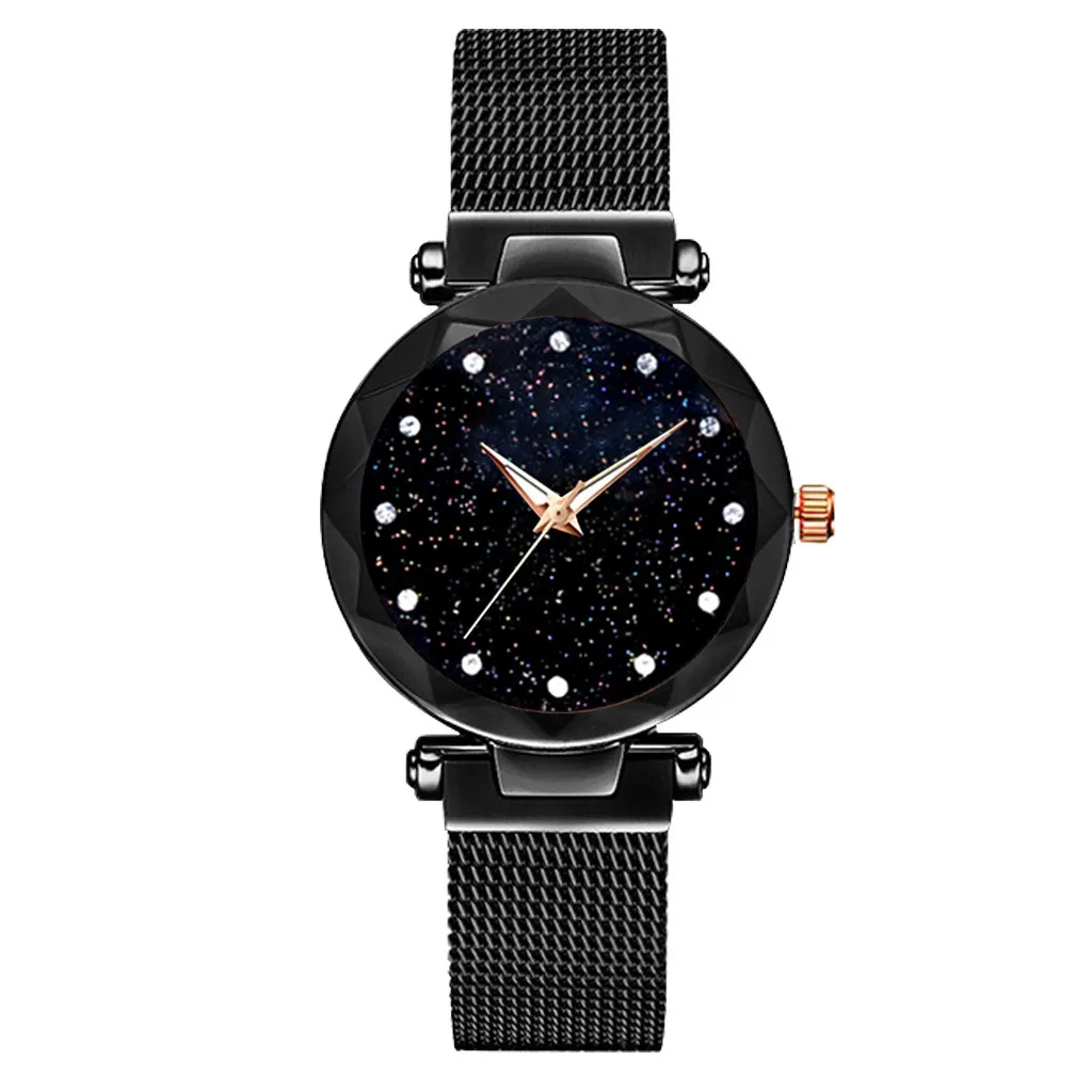 

Fashion Women Magnetic Band Watch Analog Quartz Crystal Wristwatch Starry sky belt Wristwatch 2022 Dress clock relogio feminino