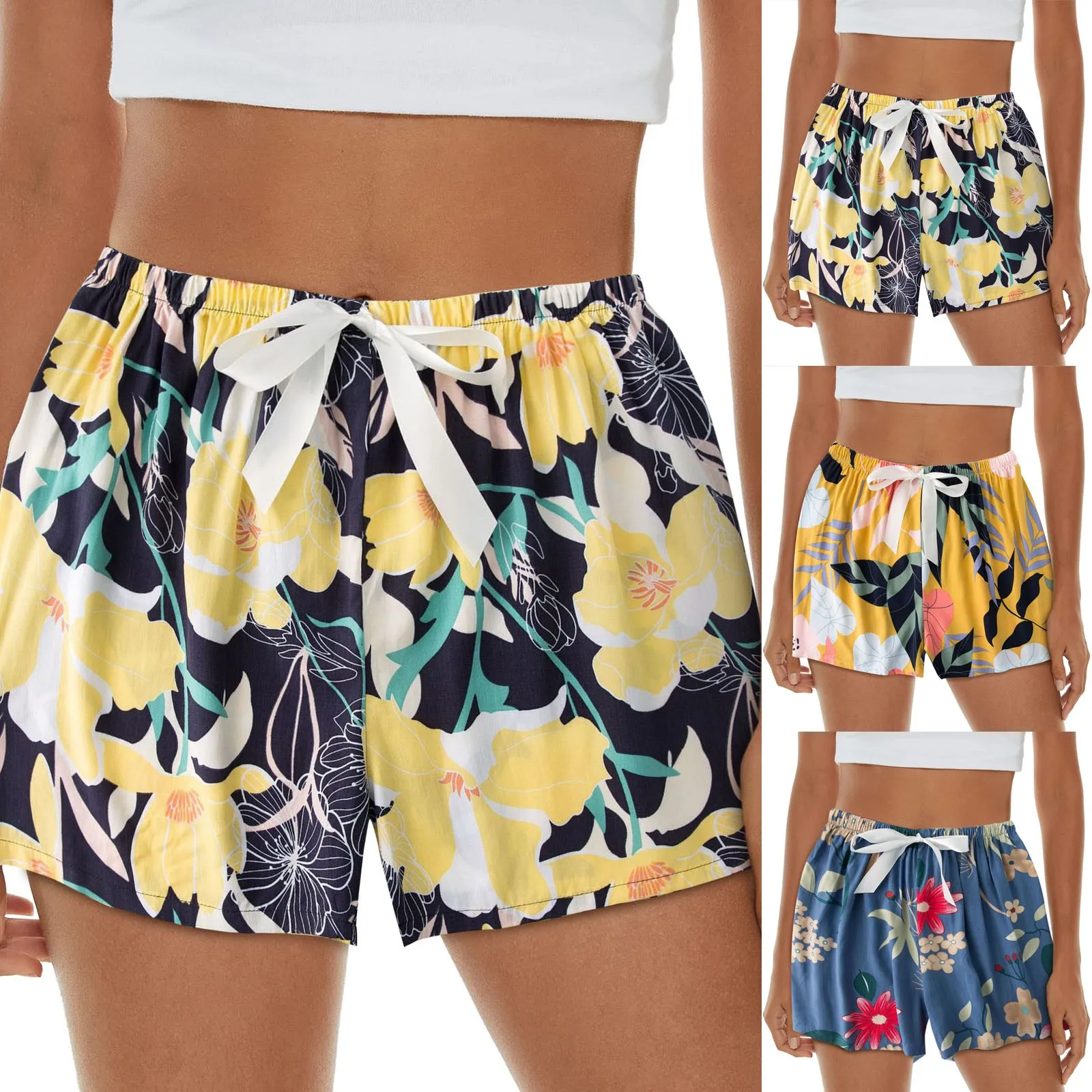 

Bermuda Shorts Women's Sports Shorts Summer Floral High Waist Print Shorts Women Fashion Plus Size Casual Basic Short Pants 2022
