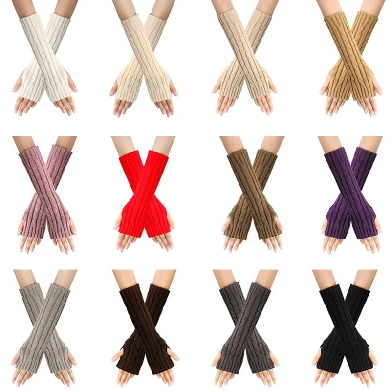 

Повседневные однотонные рукавицы с длинным рукавом для мужчин и женщин, офисные перчатки для набора текста сенсорных экранов