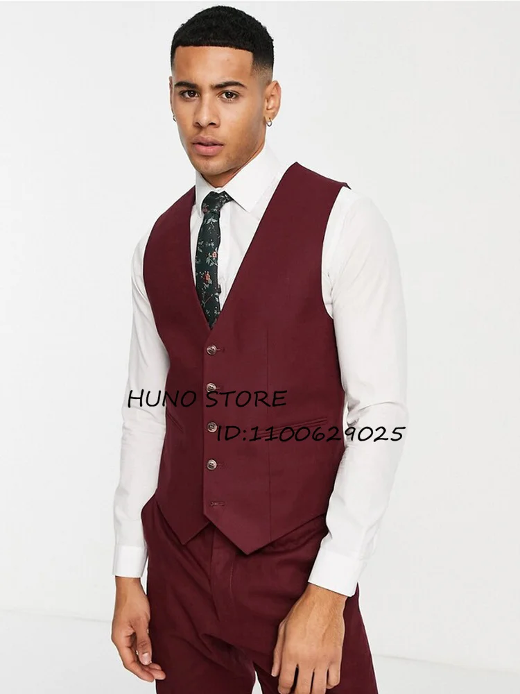 

Men's Business Suit Vest Custom Slim Fit V-Neck Single Breasted Sleeveless Top Interview Office For Male Waistcoat 실크원피스