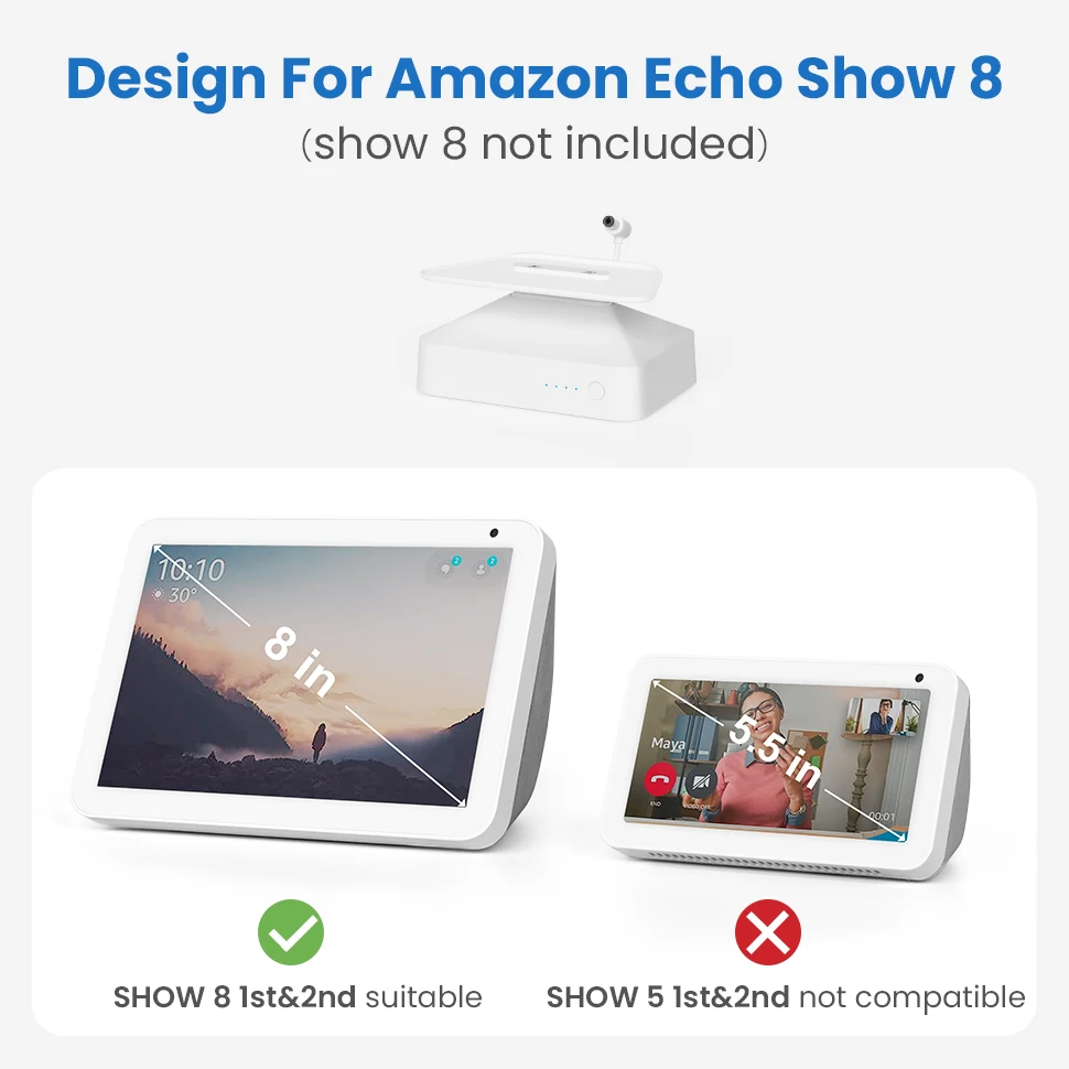 Фото Настольный держатель GGMM для Echo Show 8, магнитная подставка 1-го и 2-го поколения, регулируемый угол наклона, противоскользящее основание, аксессуары AmazonAlex №4