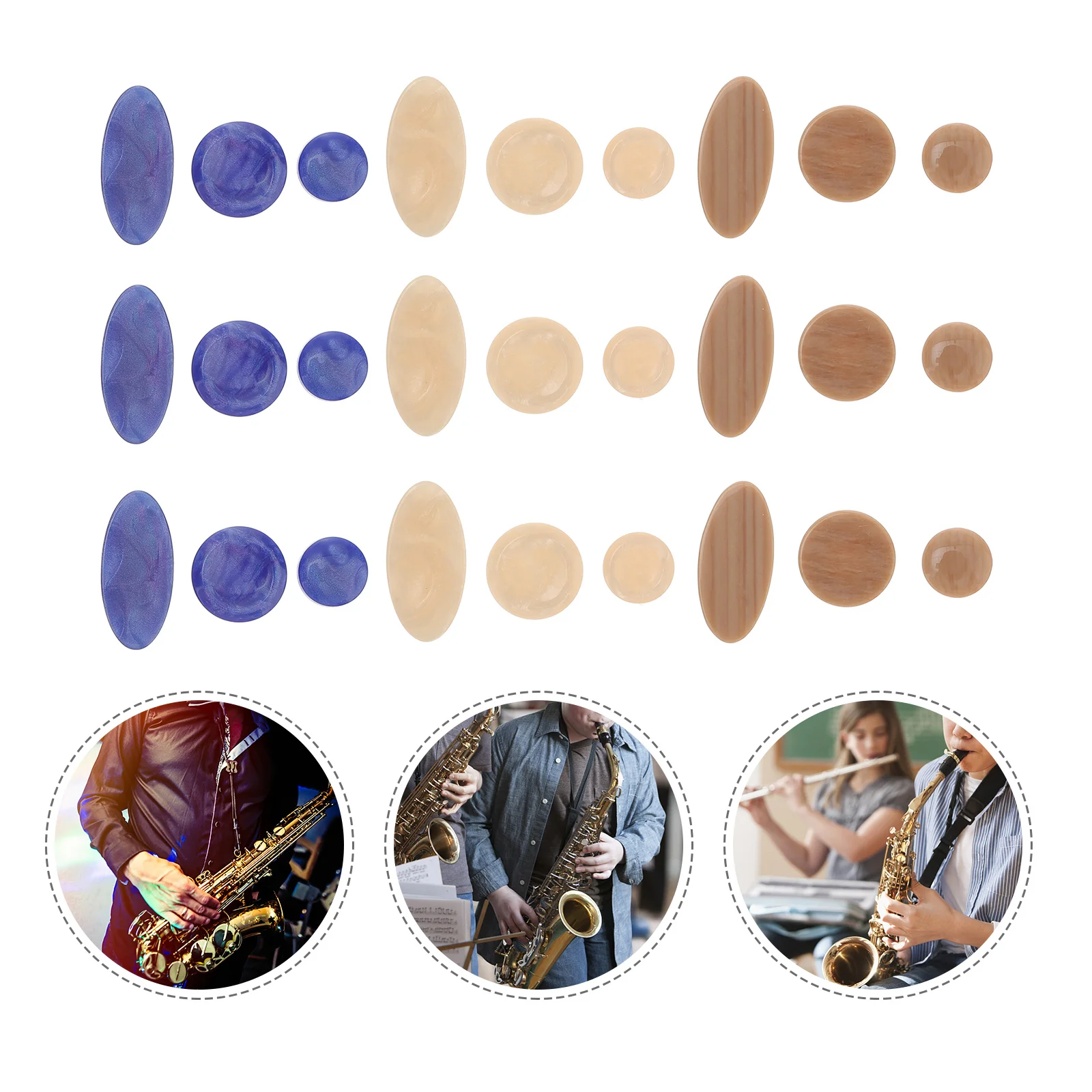 

3 Set Trumpet Key Button Sax Keys Button Guitar Accessories Soprano Saxophone Tools Thumb Protector Thumb Rest Saxophone Parts