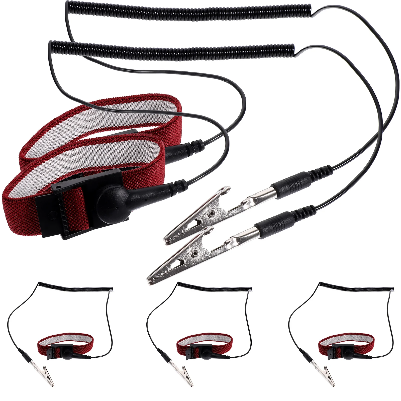 

5 Pcs Grounding Wrist Strap Anti Static Straps Adjustable Wristband ESD Reusable Wire