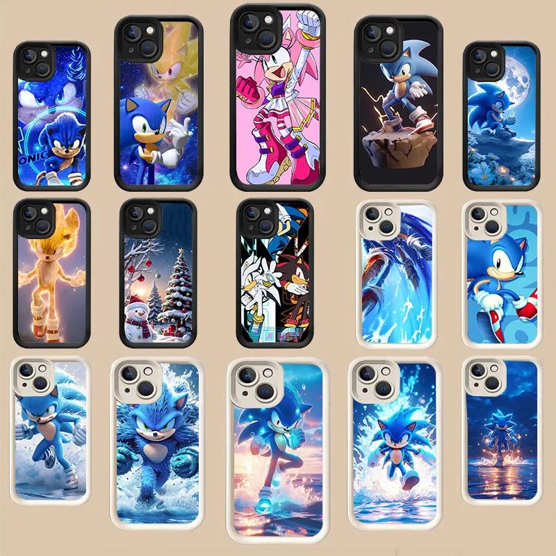 WAA-6 Cute Sonics White Stepped TPU Case For Samsung A21S 24 25 33 34 35 51 53 55 73 S23 Plus Ultra