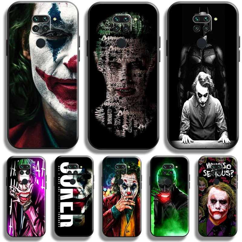 

Clown The Joker For Xiaomi Redmi Note 9 9 Pro 9T 5G Phone Case Back Liquid Silicon Black Coque Soft Carcasa