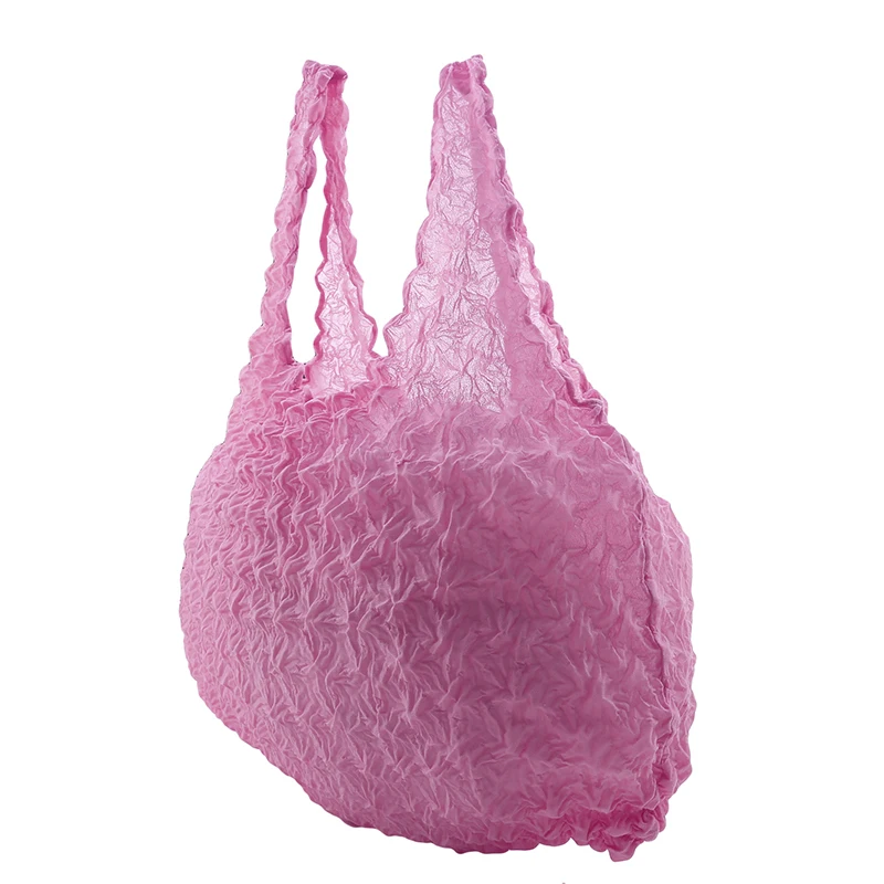 

Magic Stretch Bag Pleated Shopping Bags For Women Foldable Handbags Organizer Portable Fashion 2023