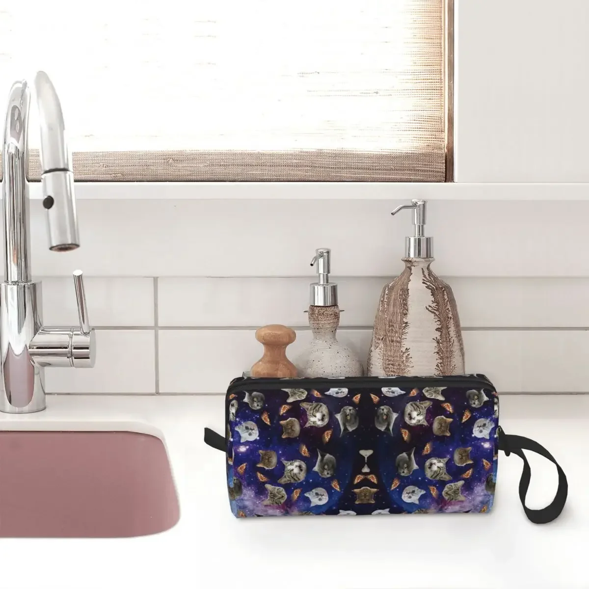 Косметичка с косметическими кошачьими головы косметический органайзер для