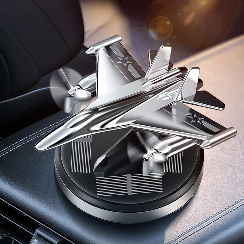 

OEM Solar Rotary Airplane Ornament Car Aromatherapy Wholesale Creative Fighter Decorative Car Perfume