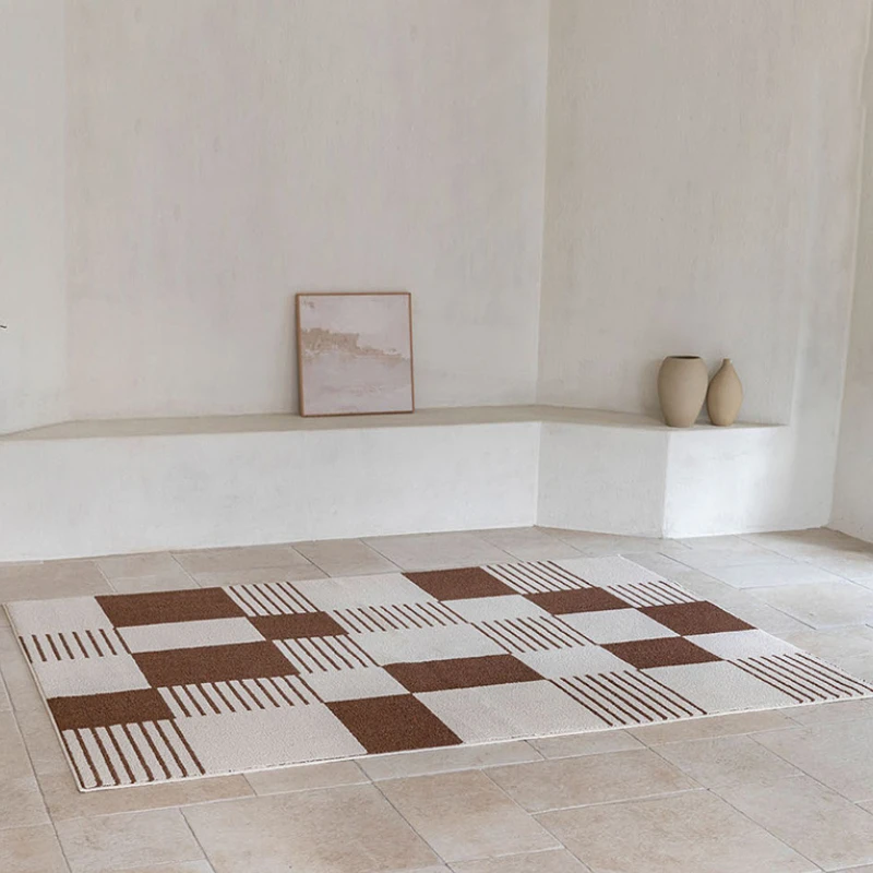 

New Minimalist Modern Lines Large Area Living Room Carpet Thickened Soft Corridor Bedroom Fashion Trendy Plaid IG Decorative Rug