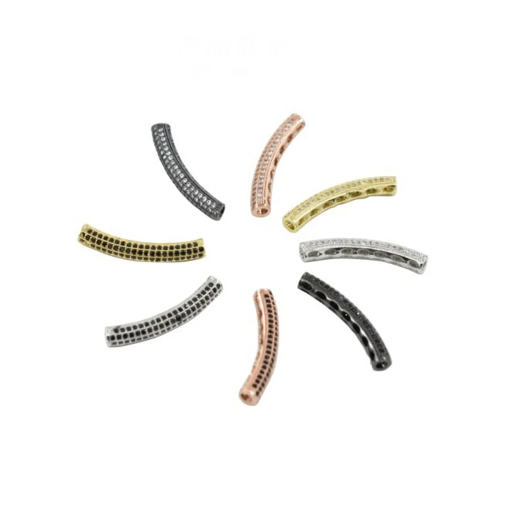 Длинные бусины с дуговым изгибом для изготовления браслетов ожерелий цепочек