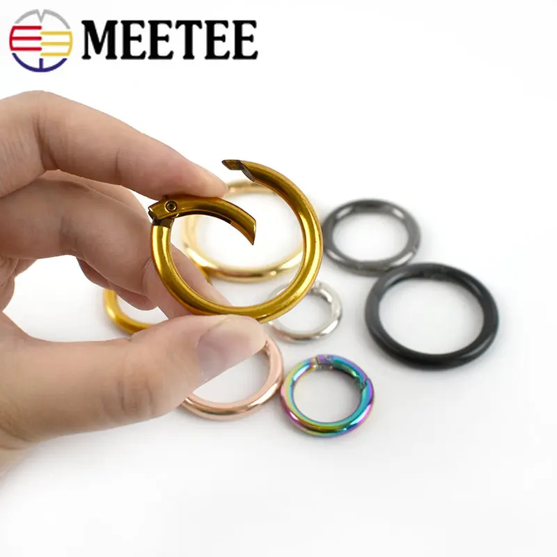 Фото Meetee 10 шт. 7-50 мм Металлические Пружинные уплотнительные кольца пряжка открывающийся кольцо для ключей крючок для самостоятельного изготовл... №4