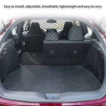 Car Dog Barrier Net Rear Seat Car Protection Net Reusable Foldable Car Dog Fence Universal Car Pet Isolation For Dog Supplies 2