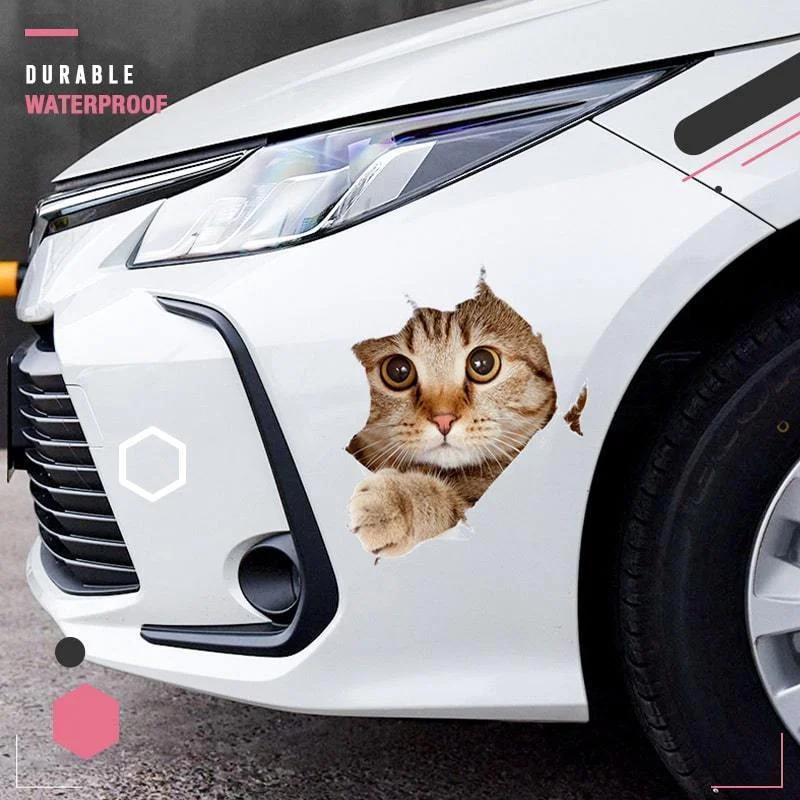 

Removable 3D Cartoon Animal Cats Wall Stickers Art Waterproof DIY Decor Wall Sticker Mural DIY Home Bathroom Cute Car Decoration