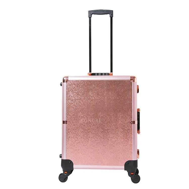 

Makeup Train Case with Large Lighted Mirror Adjustable Color Scenarios Brightness Large Cosmetic Organizer Storage