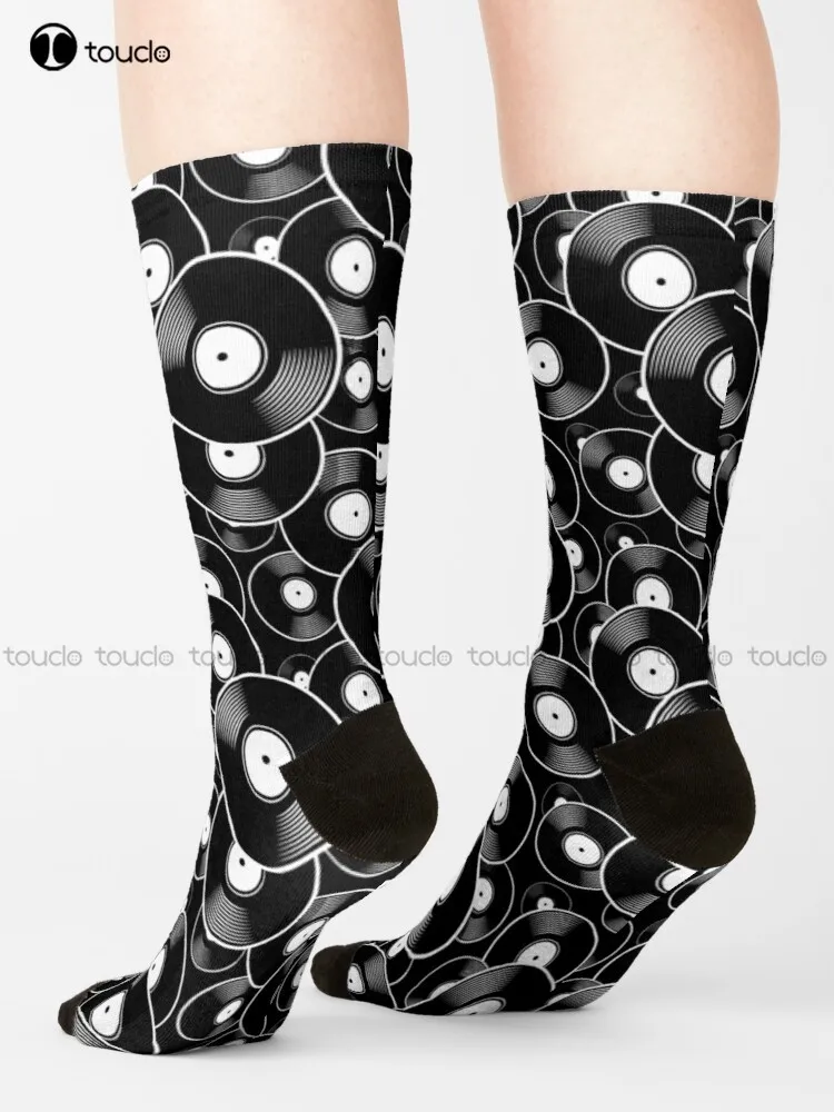 Vinyl Records Socks Soccer Socks Men Personalized Custom Unisex Adult Teen Youth Socks 360° Digital Print Hd High Quality Gift