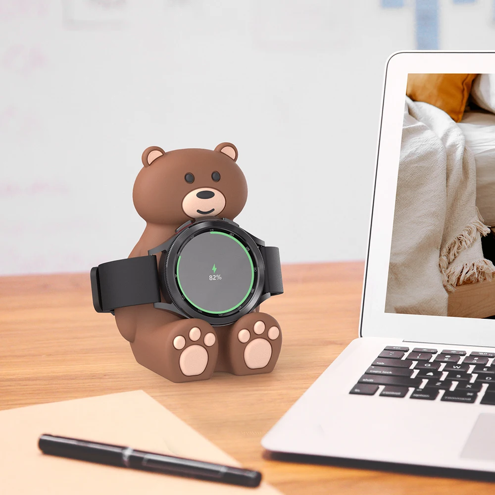 

Charger Stand for Samsung Galaxy Watch4 5 Pro LTE Classic Watch3 Active2 Cartoon Animal Bear Child Station Dock Bracket Holder