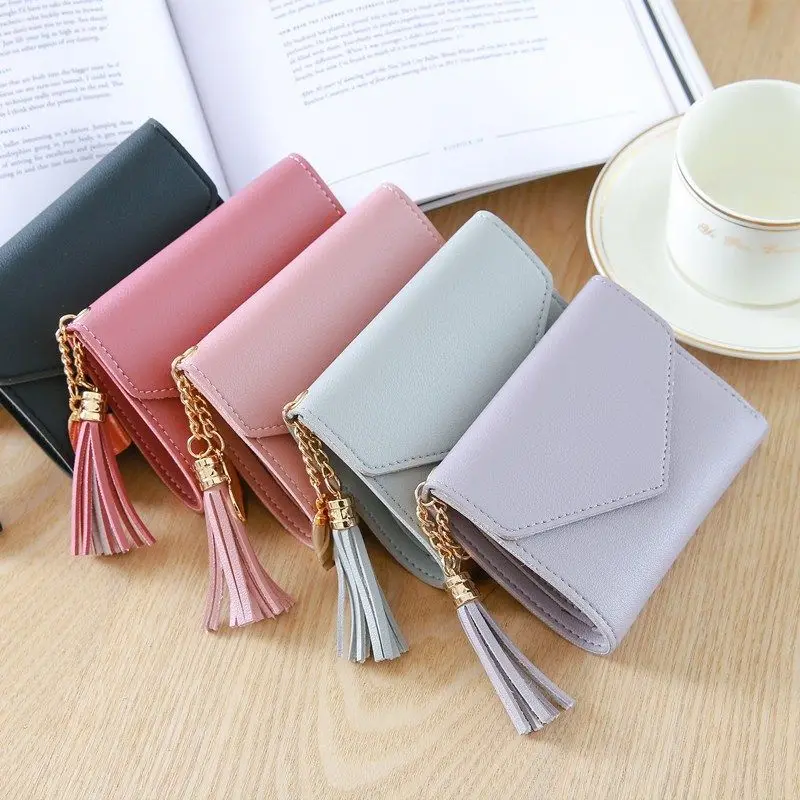 2023 New Short Tassel Wallet Women Fashion Purse Female Mini Wallets Students Lovely Purse Female Small Wallet for Girl