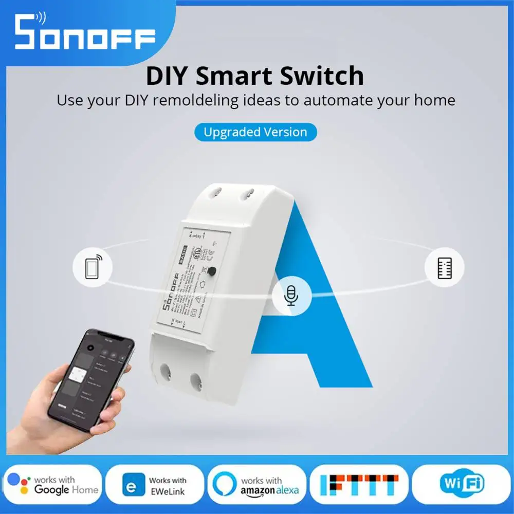 

Умный беспроводной переключатель SONOFF Basic R2, релейный модуль «сделай сам» через приложение Ewelink, работает с Alexa Google Home