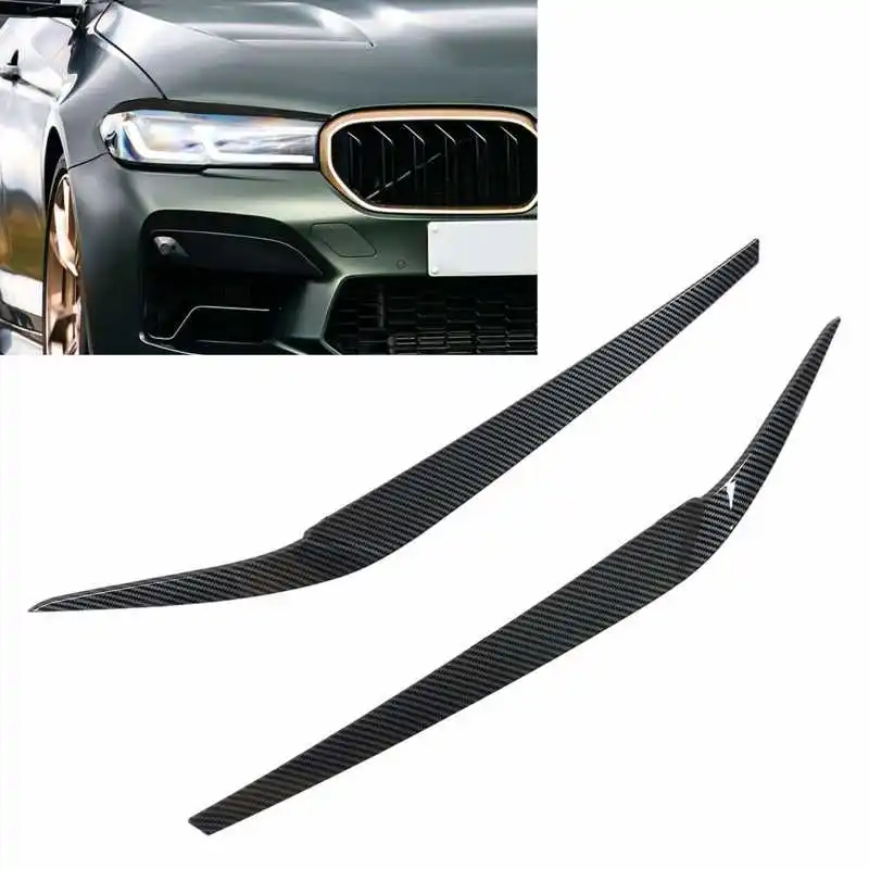 

1 Pair Front Headlight Eyebrow Car Headlamp Eye Lid Trim Replacement for 5 Series G30 G31 G38 F90 M5 525I 530I 540I 2017‑2021