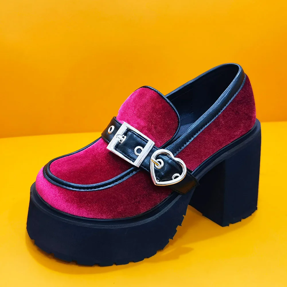 

Chic Trendy Women's Shoes Big Size Chunky High Heels JK y2k Style Slip On Gothic Loafers Platform Pumps