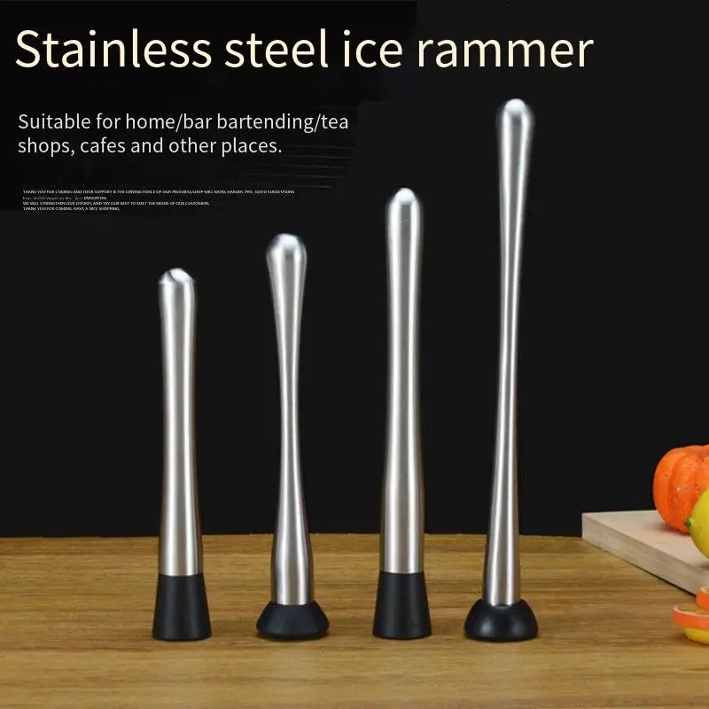 

Stainless Steel Cocktail Muddlers With Grooved Nylon Head, Professional Bar Accessories - Create Delicious Fruit Based Drinks