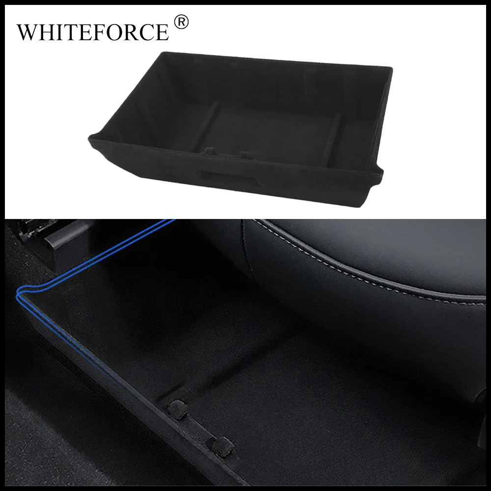 

For Tesla Model Y 2021 Under Seat Storage Box Flocking Organizer Garbage Case Drawer Holder Storage Drawer Interior Accessories