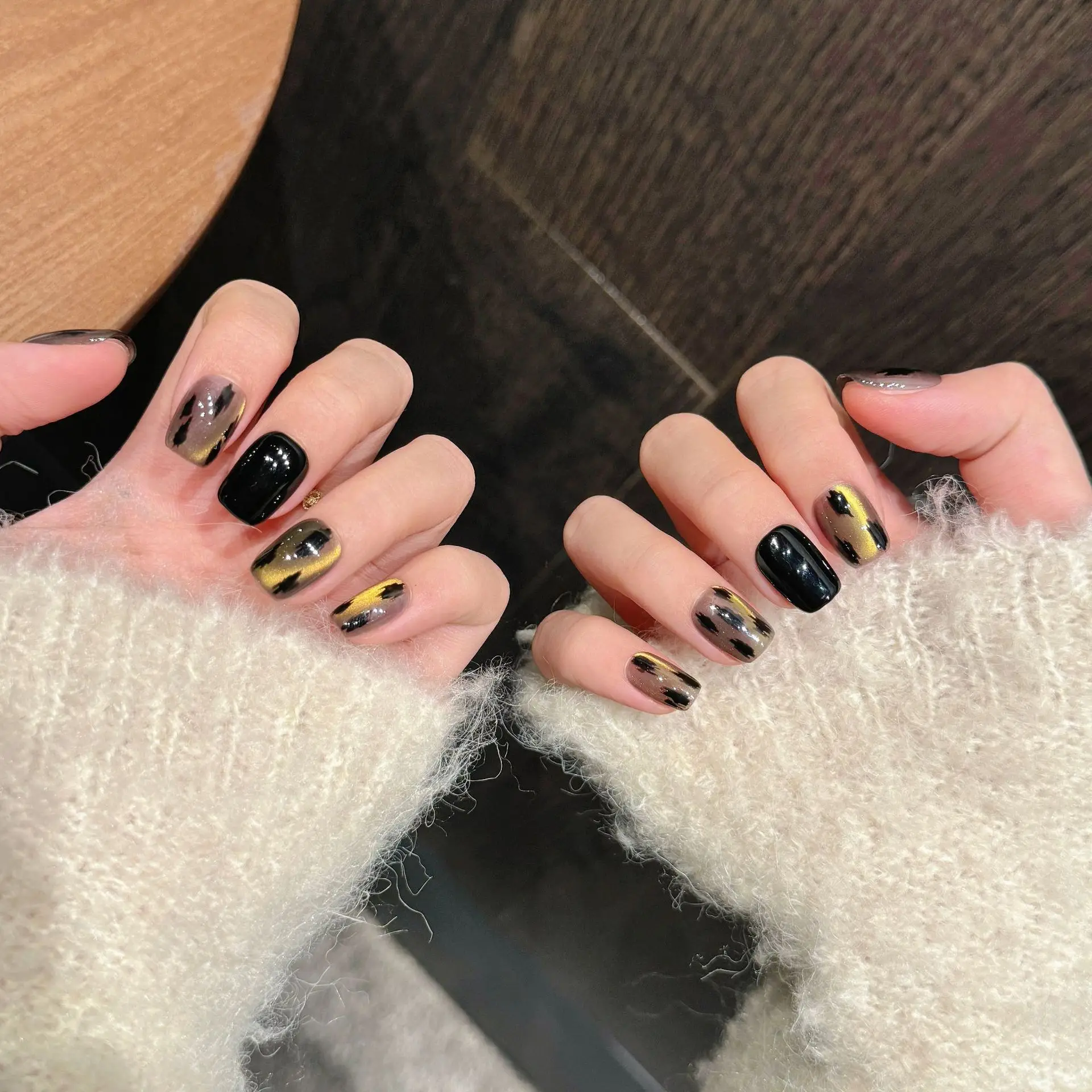 Леопардовые накладные ногти ручной работы кошачий глаз для фототерапии пресс