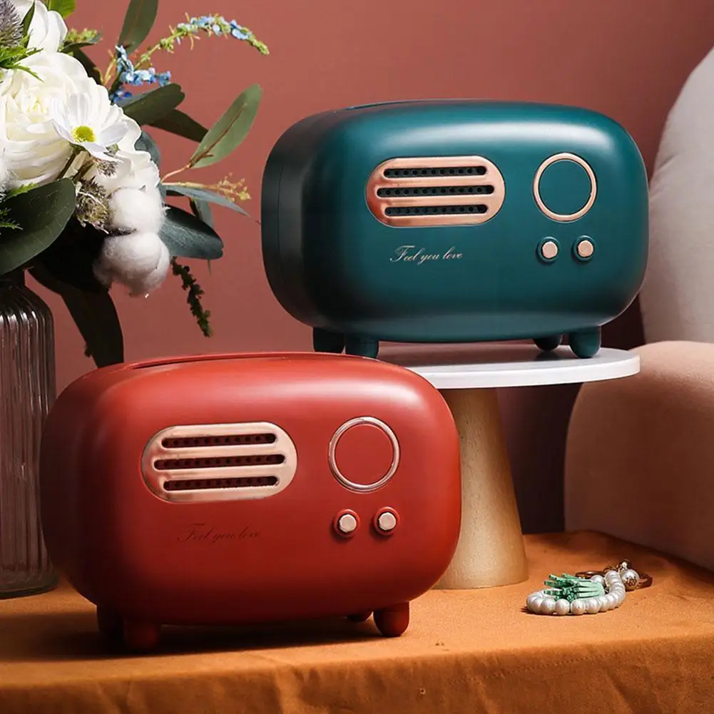 

Wet Wipes Decoration Paper Holder Storage Napkin Model Desktop Box Ornament Dispenser Radio Organizer Retro Vintage Ti A6l5