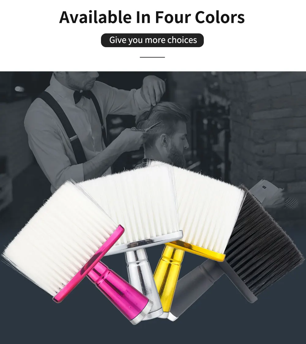 

Barber Neck Brush Electroplating Neck Duster Brush Men's Salon Mustache Brush 4 Colors Professional Hair Cleaning Neck Brush