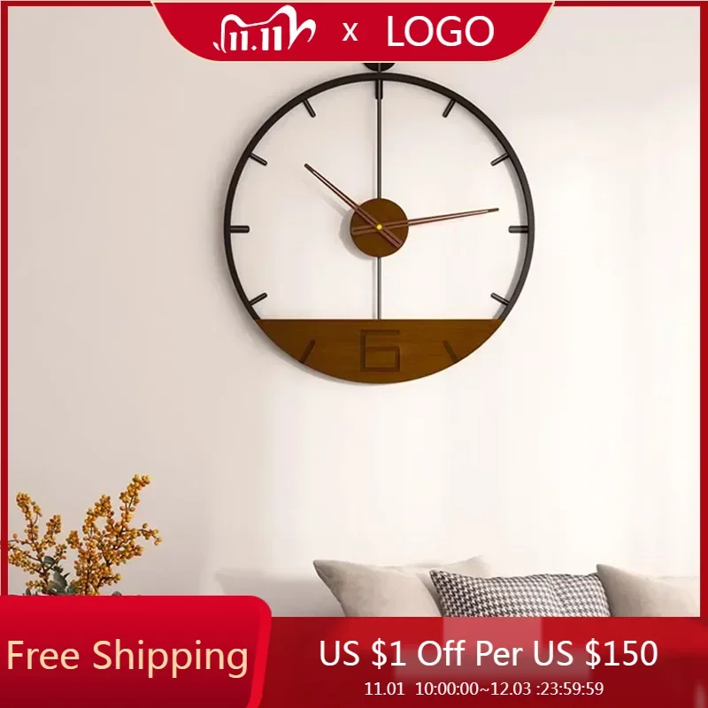 Механические настенные часы с маятником кухонные умные металлические в