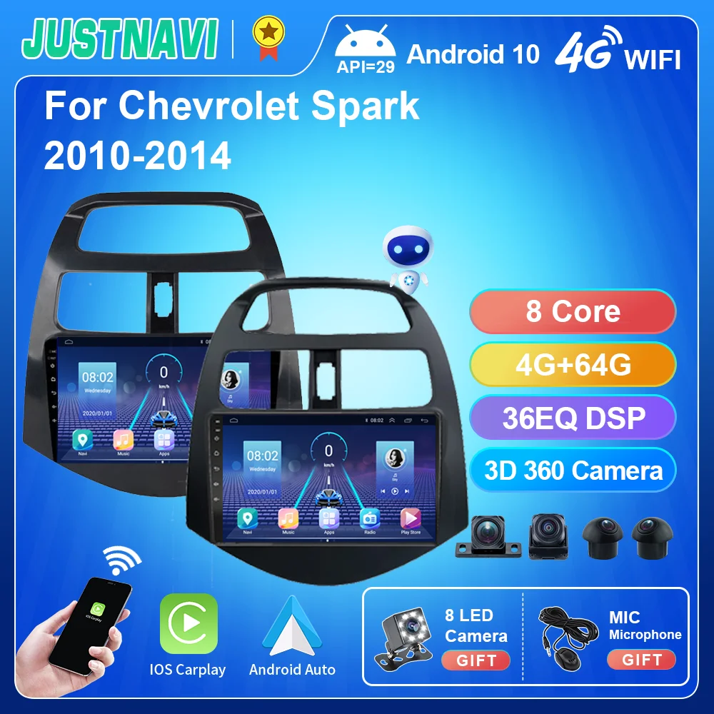 JUSTNAVI QT5 IPS Android 10 для Chevrolet Spark 2010 2011-2014 GPS автомобильное радио 0 Navi мультимедийный