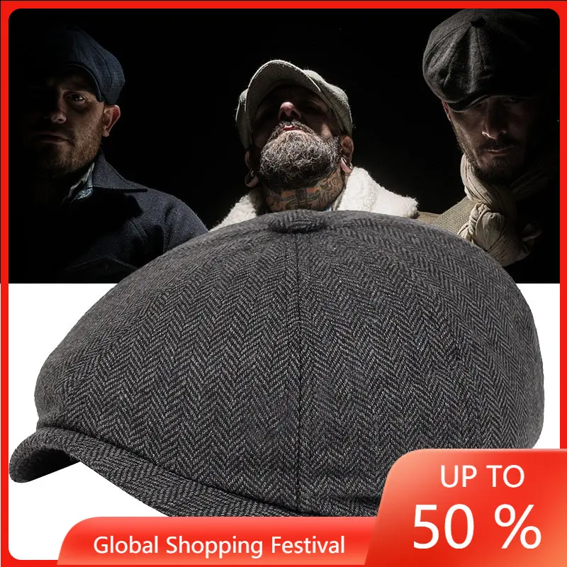 

Кепка газетчика, мужской берет, кепка темно-серого цвета в стиле знаменитостей, винтажная твидовая Кепка с ослепительными бликами, Мужская ...