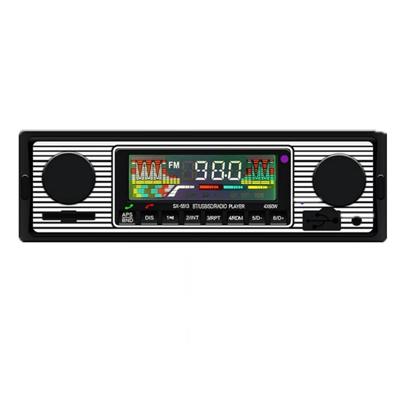 

Новый автомобильный беспроводной MP3-плеер в стиле ретро с поддержкой Bluetooth, 12 В, запасные части для аудиоразъема AUX, вставка для карты, USB флеш-накопитель, мультимедийное радио