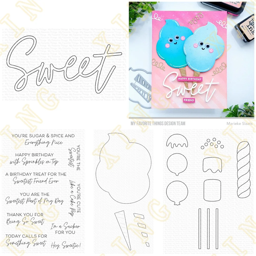 Высеченные новые сладкие палочки ватные конфеты металлические штампы