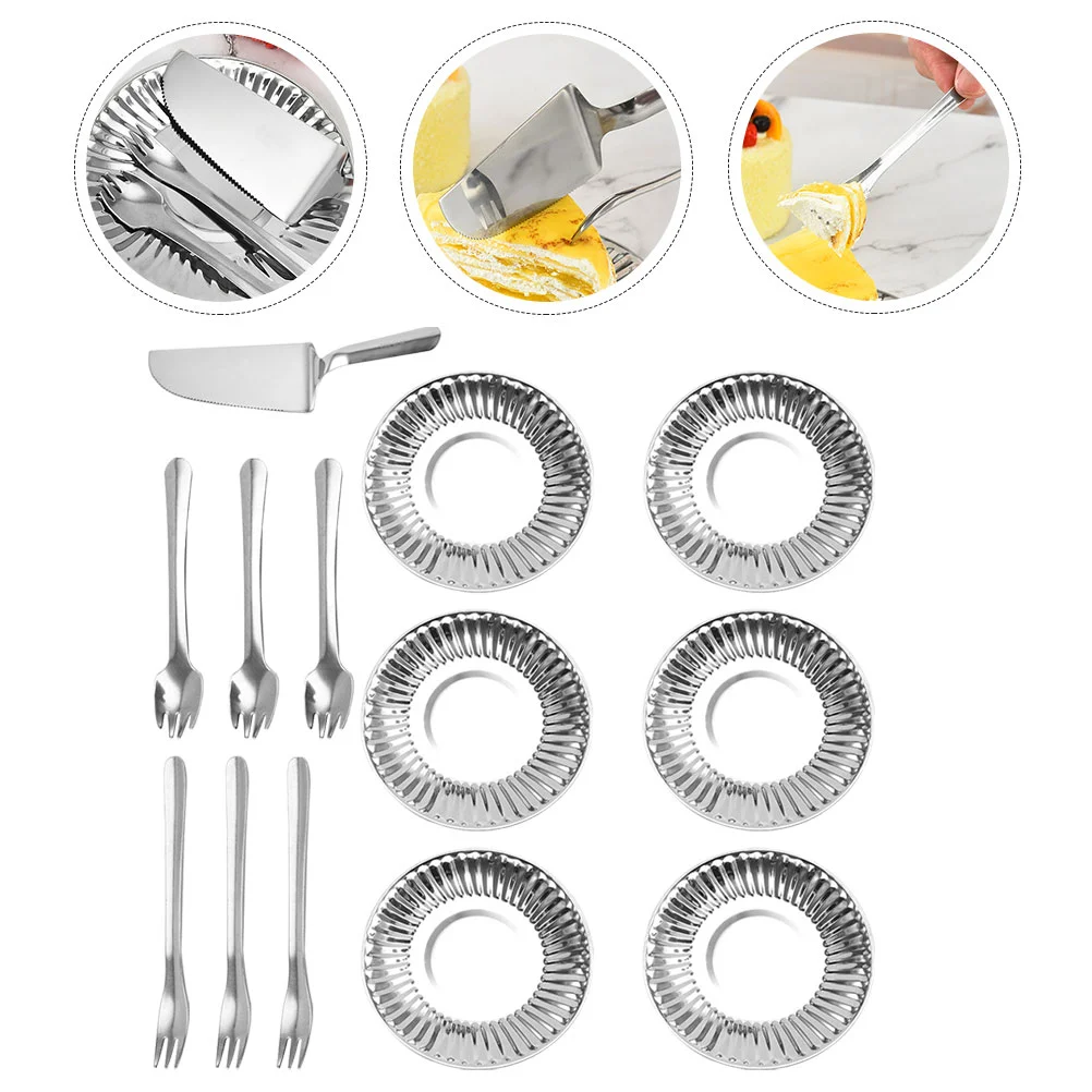 

Cake Set Server Cutting Forkmetal Serving Stainless Steelwedding Spoon Partycookie Star Silverwarespreader Plate Spatula Turner