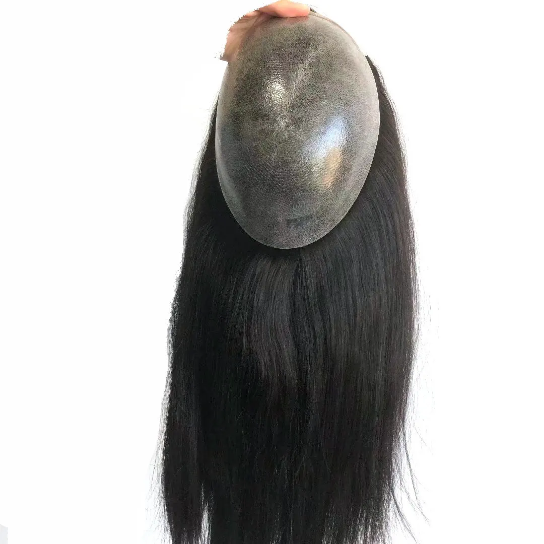 Hstonir Pu Skin Topper Human hairpiece European Remy Hair Extensions Women Toupee Magic Hair Top Piece TP22