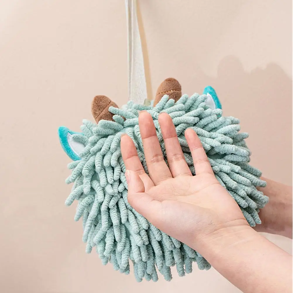 

Soft Chenille Sponge Hand Towels for Bathroom Decorative Fluffy Strong Water Absorption Quick-Drying with Loop Towel for Home