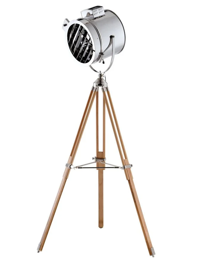 

Vintage LED Wooden Tripod Floor Light , Industrial Floor Lamp