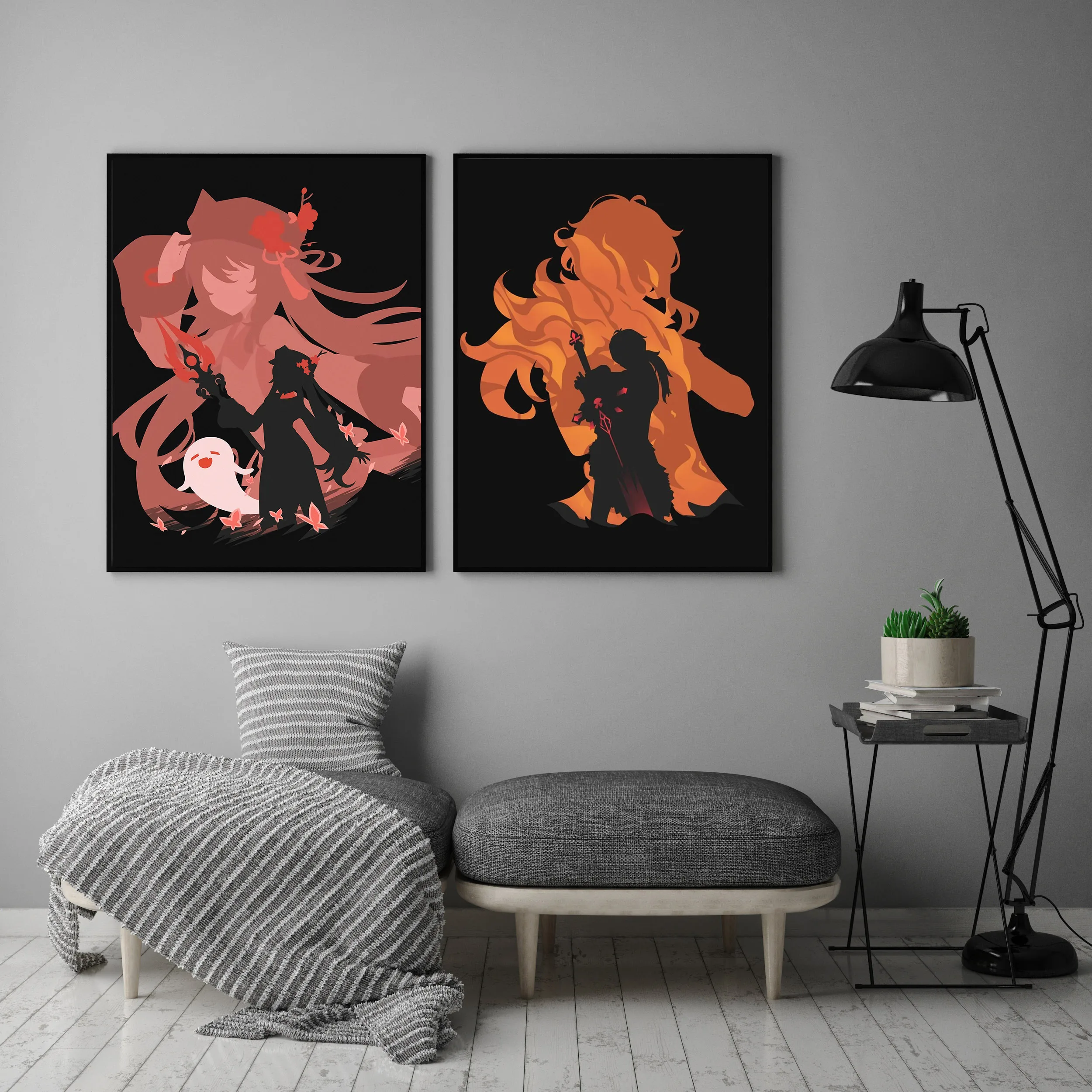

Modern Home Decor Classic Genshin Impact Game Bedroom Bar Cafe Mural Wall Art Posters Anime Figure Canvas Painting YS03