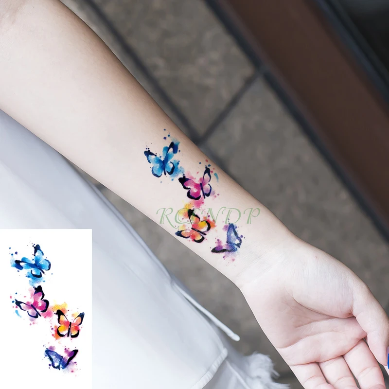 

Водостойкая временная татуировка-наклейка бабочка маленькие поддельные татуировки наклейки флэш-тату для рук и ног для девочек мужчин жен...