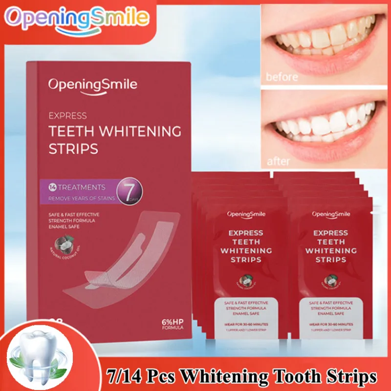 

7/14 Pcs Gel Whitening Tooth Stickers Whitening Teeth Remove Tooth Stains High Elastic Teeth Stickers Oral Care Hygiene Tools