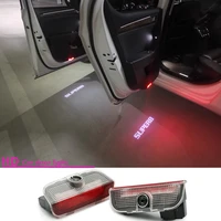 led car logo laser projector light ghost shadow welcome door lights for skoda superb car accessories for skoda superb car goods