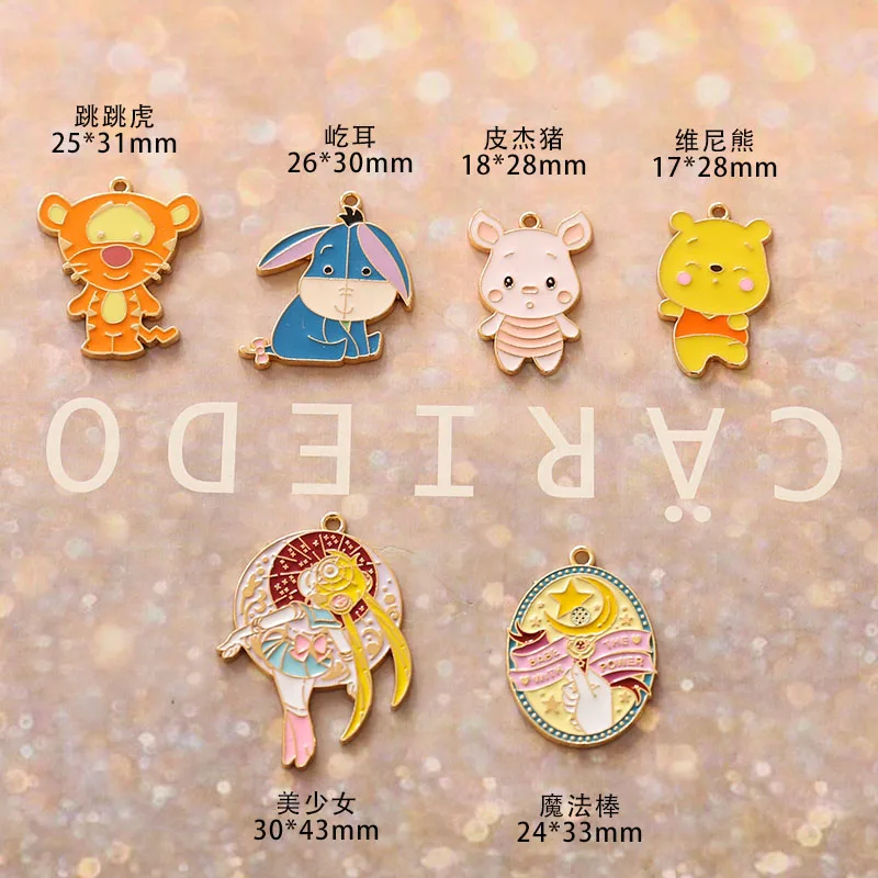 10 шт. аксессуары сделай сам капли масло сплав мультфильм поросенок Винни Пух