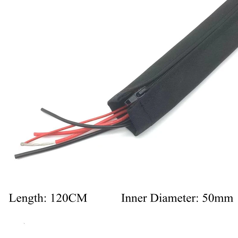 

Zipper Cable Sleeve 50mm Flexible Nylon Cable Sock Harness Line Sheath Organizer Wire Wrap Management Cord Hider Protection
