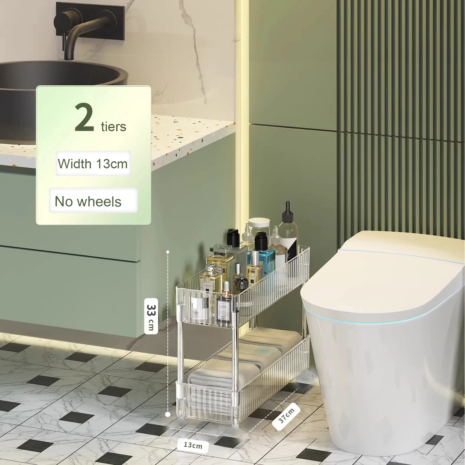 

Прозрачная акриловая тележка 2/3/4 яруса