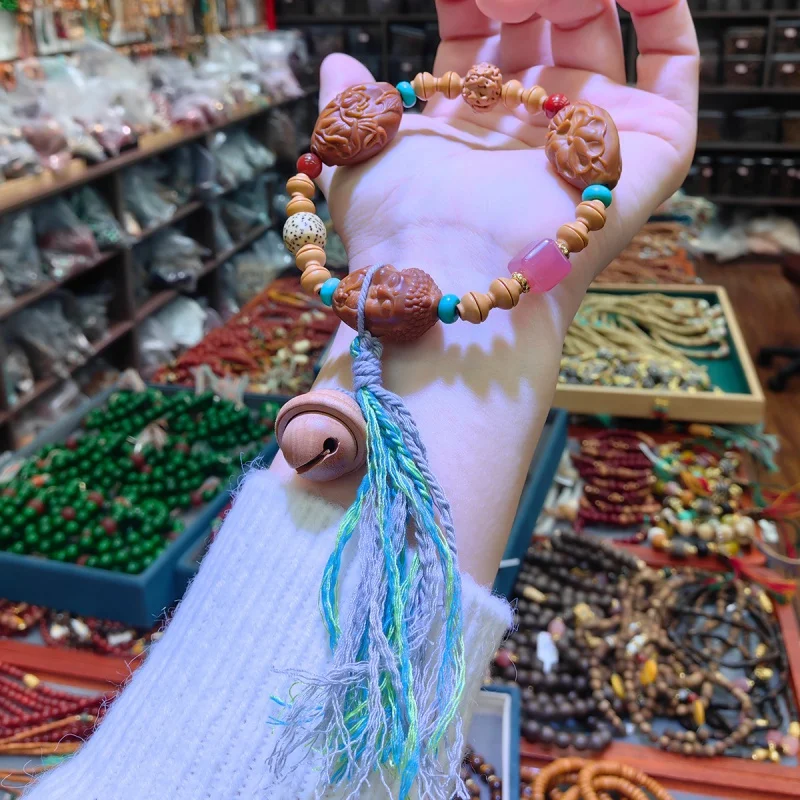 Оливковый орех один круг персиковая древесина искусственная кисточка Бижутерия