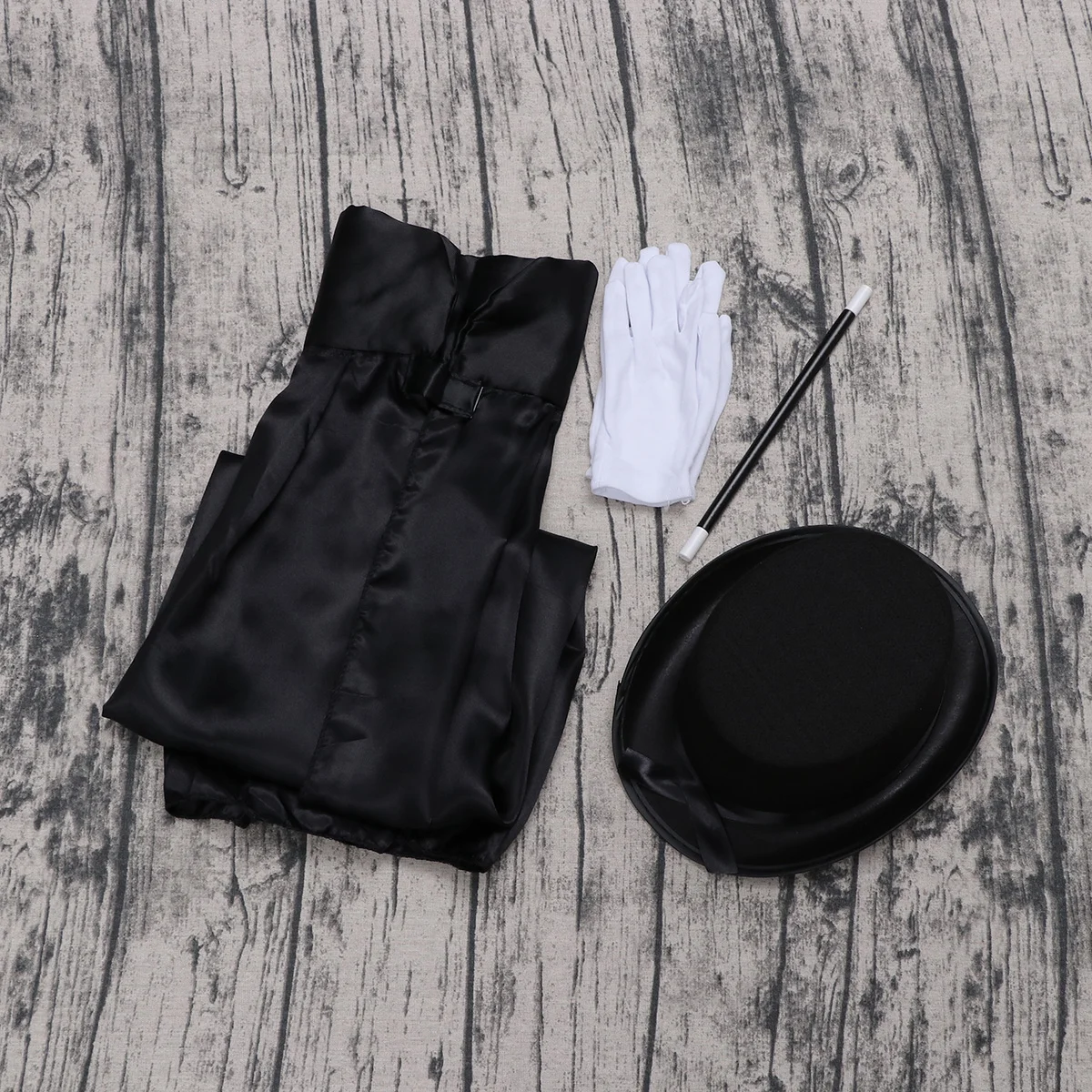 

6PCS Magician Role Play Set Dress-Up Costume Cosplay Outfit for Halloween Party Masquerade Performance Gloves Hat Cloak Tie