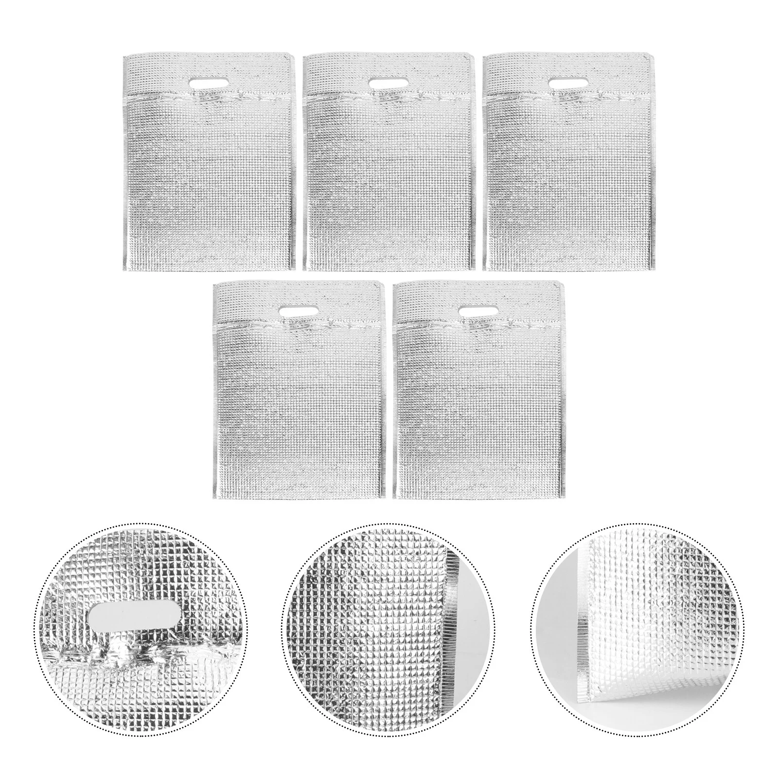 

5pcs Resealable Aluminum Sandwich Lunch Bag Pouches Bags Hot Cold Storage Bag 30X40cm